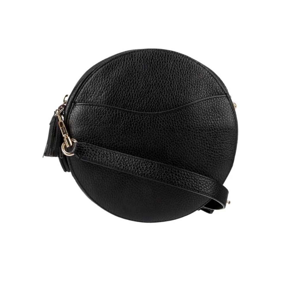 Cuyana Circle Cross Body Bag Black Leather